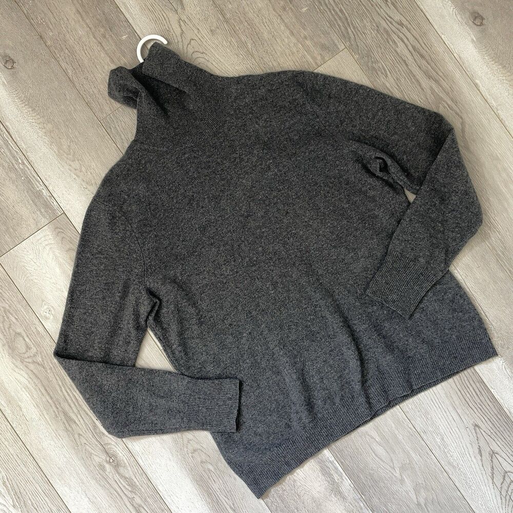 Cashmere Turtleneck Sweater knit womens Gray (medium) classic minimalist basic